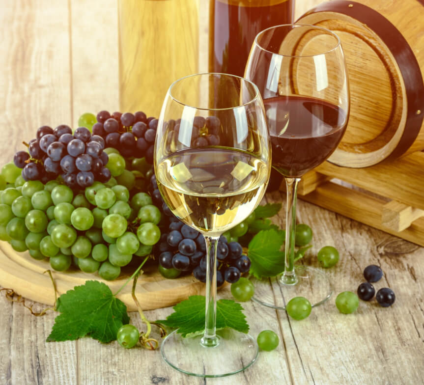 ejemplo de vinos blancos y tintos